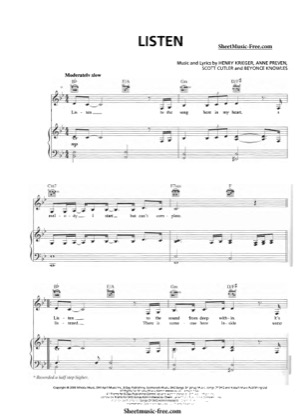 Listen beyonce sheet music pdf