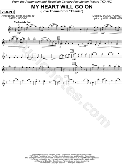 Violin notes for titanic pdf