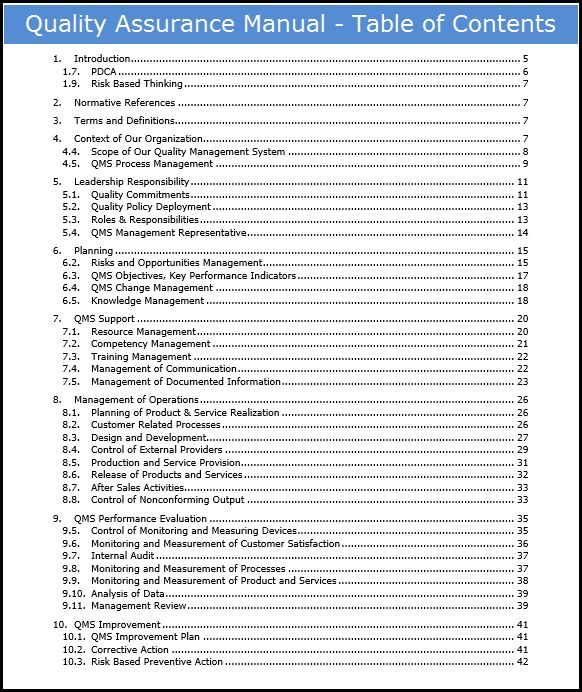 Iso 9001 quality manual template free download