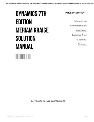 engineering mechanics statics 8th edition solution manual meriam kraige pdf