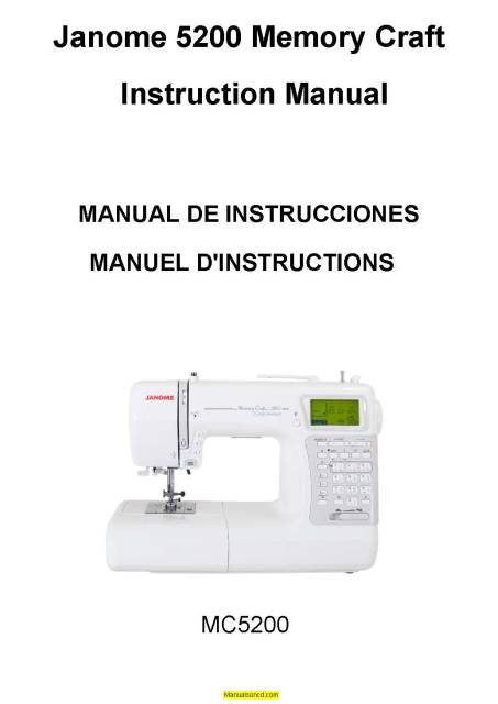 Janome memory craft 6000 instruction manual free download