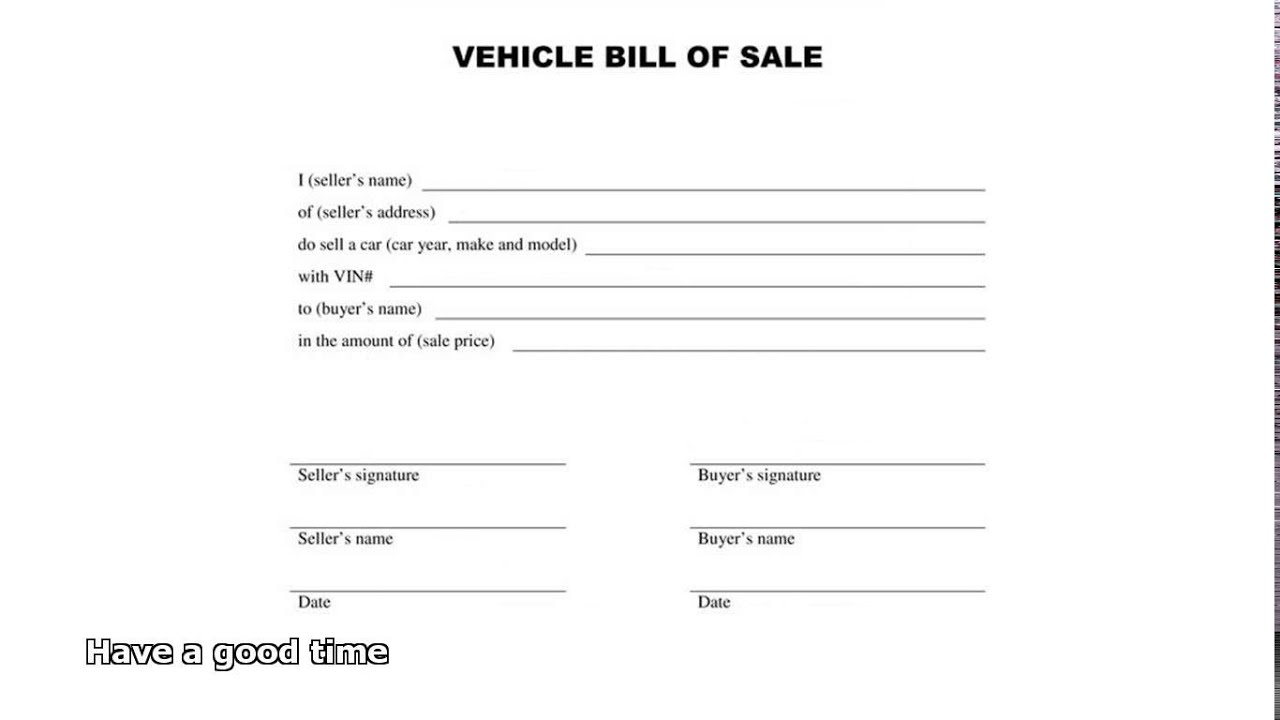 Simple bill of sale for car pdf