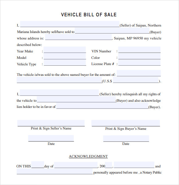 Simple bill of sale for car pdf